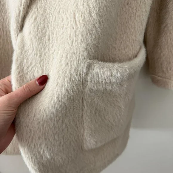 Anthro Velvet Feel Oversized Teddy Coat - Picture 2 of 5